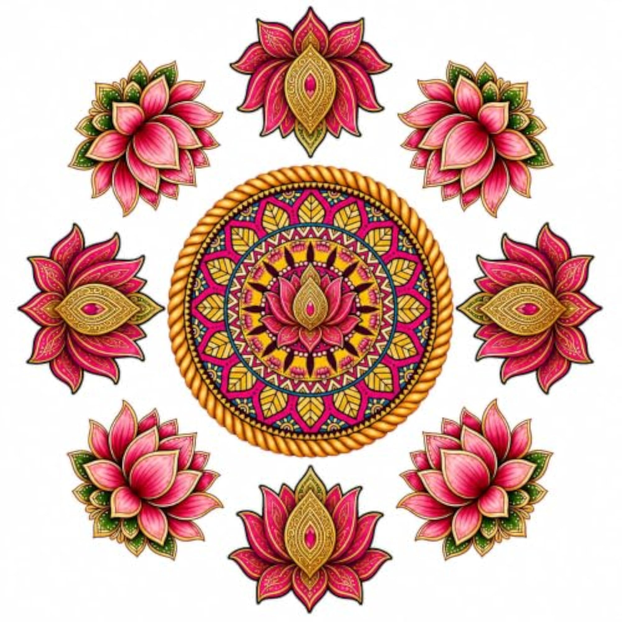 1 Set Rangoli Mats for Floor Decoration