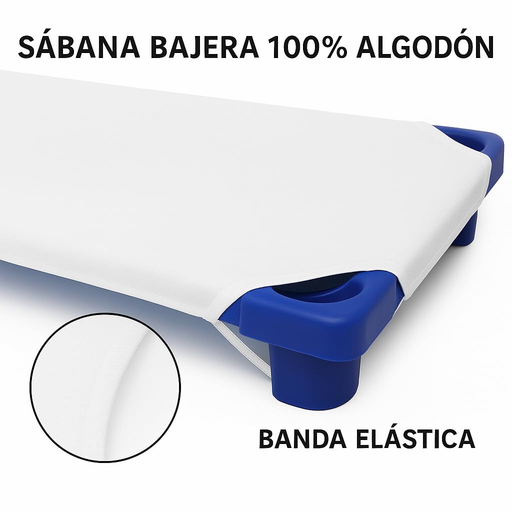 Confezione da 2 pezzi - 53 x 132 cm - Lenzuolo con angoli con gomma per amaca asilo nido impilabile | 53 x 132 cm | Traspirante | Morbido al tatto | 100% cotone | OekoTex