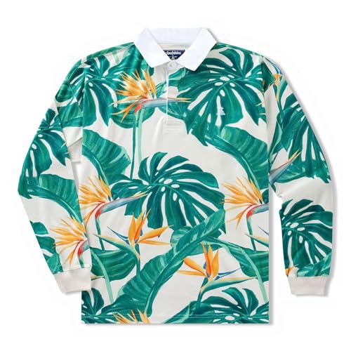 Chubbies Men's The Frond of You (Rugby Shirt), Off White-Pattern Base (Includes Plaids)