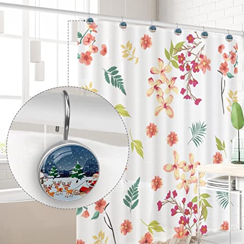 Crochets pour rideau de douche acier inoxydable Noël salle de bain pack 12 - 5