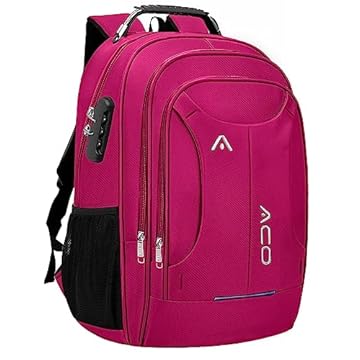 Mochila Bolsa Masculina Feminina Notebook Reforçada Anti Furto Semi Impermeável Escolar Faculdade Trabalho Viagem Resistente Executiva Cabo De Aço Saída Usb SAÍDA Fone DE OUVIDO (ROSA)