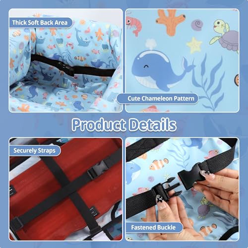 Image of BALAPET Resuable Waterproof High Chair Cover for Restaurant, Thick Soft Baby Chair Protector Cover for Wooden or Restaurant High Chair, Protect Against Messy Meals and Dirty (Oceans)