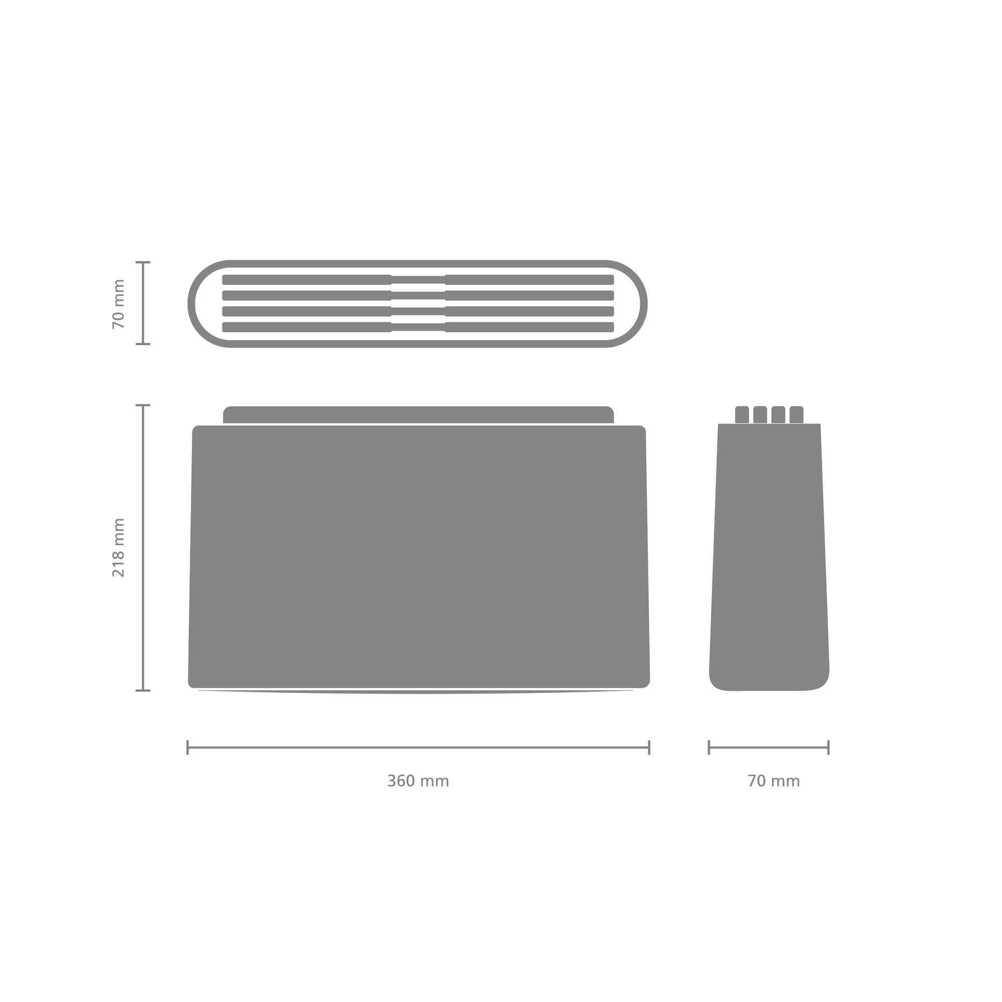 Juego de tablas de cortar TASTY+ Brabantia con soporte integrado para teléfono y tableta | 4 Tablas de cortar con estuche organizador | Doble cara | Aspecto de madera antideslizante | Dark Grey