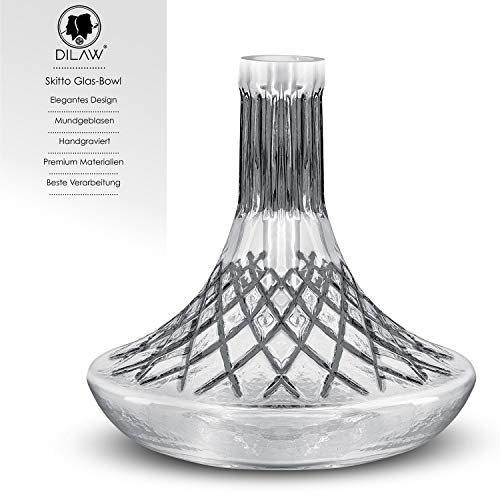 DILAW® SKITTO X Shisha Bowl Glas Ersatzglas Big Bowl ohne Gewinde Passend auf Shisha-Modelle mit Einer Außendurchmesser… – Bild 3