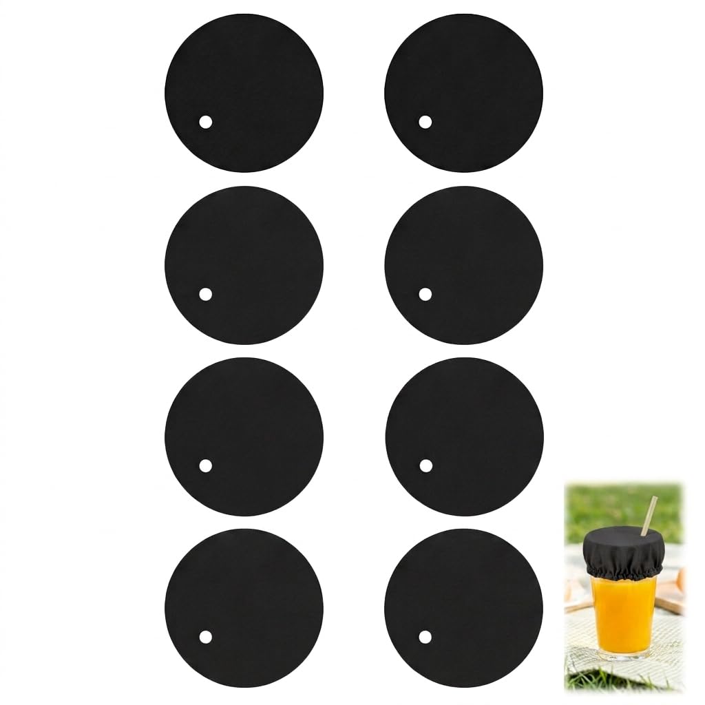 8PCS Drink Covers Anti Spike Prevention Scrunchie, Reusable Elastic Cup Protectors with Straw Hole for Dust and Insect Protection, Essential Glass Covers for Drinks at Bar, Club and Night Out Safety