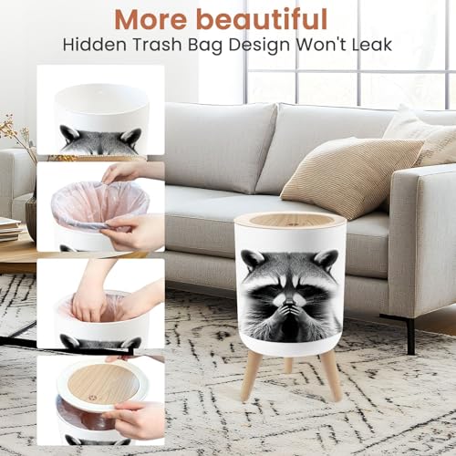 Caneca de basura pequeña con tapa de 1.8 galones miniatura 4