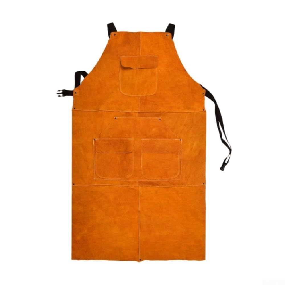 Tablier de soudage en cuir de vachette résistant à la chaleur 102 x 62 cm