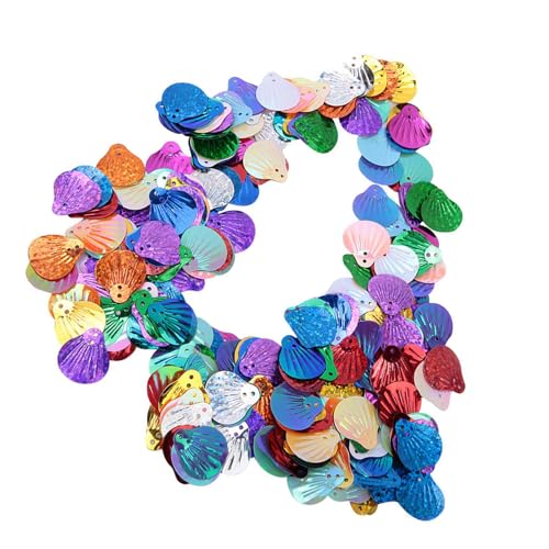 Paillettes a conchiglia, 500 pezzi Paillettes a forma di conchiglia Paillettes fatte a mano perline di colore creativo 18X20mm fai-da-te per decorazioni di nozze artigianali(Golden Mixed Color