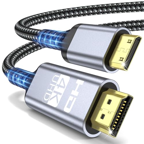 ZEENVIC Câble Mini HDMI vers HDMI 2m, 4K@60Hz 2K@120Hz 18Gbps HDMI vers Mini HDMI avec HDR UHD Arc HDCP Compatible avec Caméra, Raspberry Pi Zero, Projecteur,...