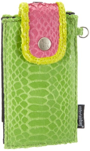 Poodlebags entertainbag - Snake - Green - Monedero de Material sintético Mujer, Color Verde, Talla 7x13x2 cm (B x H x T)
