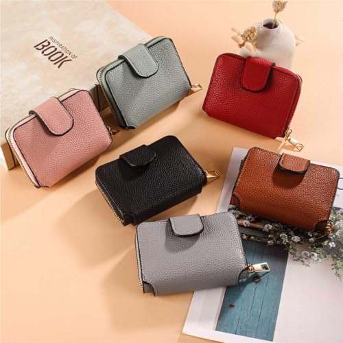 Solid Color Wallet Stylish And Simple With Makeup Mirror And Multiple Card Slots Coin Purse(Lightbrown)4