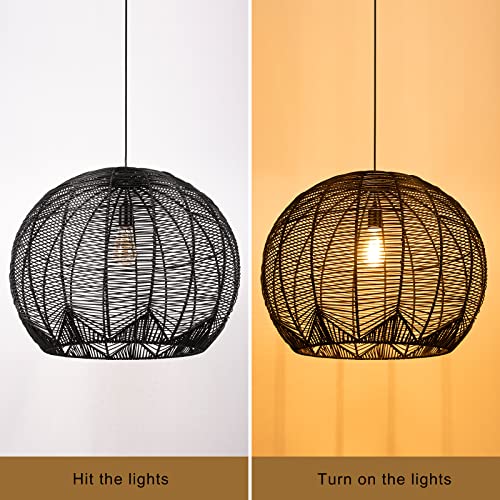 Arturesthome Rattan Pendant Light For Kitchen Island, Boho Wicker Chandelier Lighting, Handmade Woven Hanging Ceiling Light Lampshade For Living Room Bedroom #TOP5