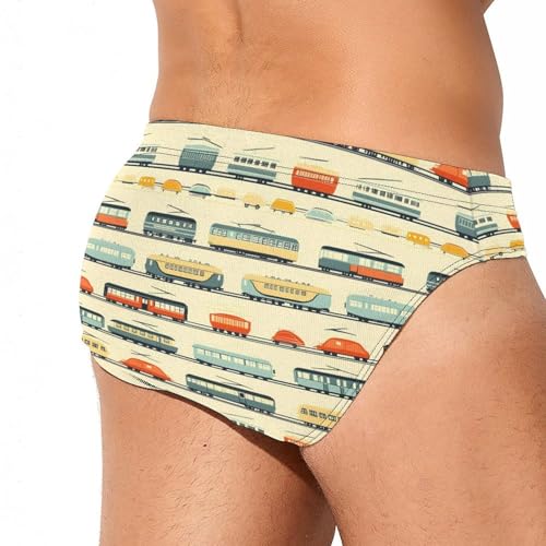 Vintage Train And Carriages Men's Swim Trunks Briefs Swimsuit Swimwear Bathing for Underwear Beach4
