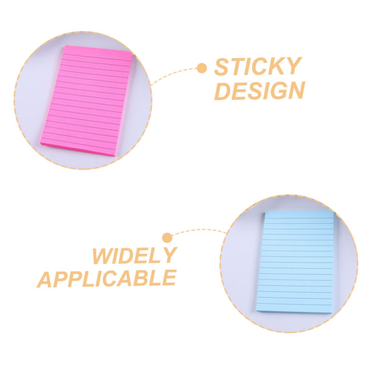 NUOBESTY 3 Ensembles Notes Autocollantes Horizontales Petites Notes Notes Onglets Collants Papeterie Pastel Stylo Notes Claires Pastilles Adhésives Multi-usages Papier 8 Pièces X 3