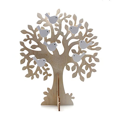 Mopec Wunschbaum für Hochzeit, Holz, Braun, 3,5u00a0x 33u00a0x 43u00a0cm