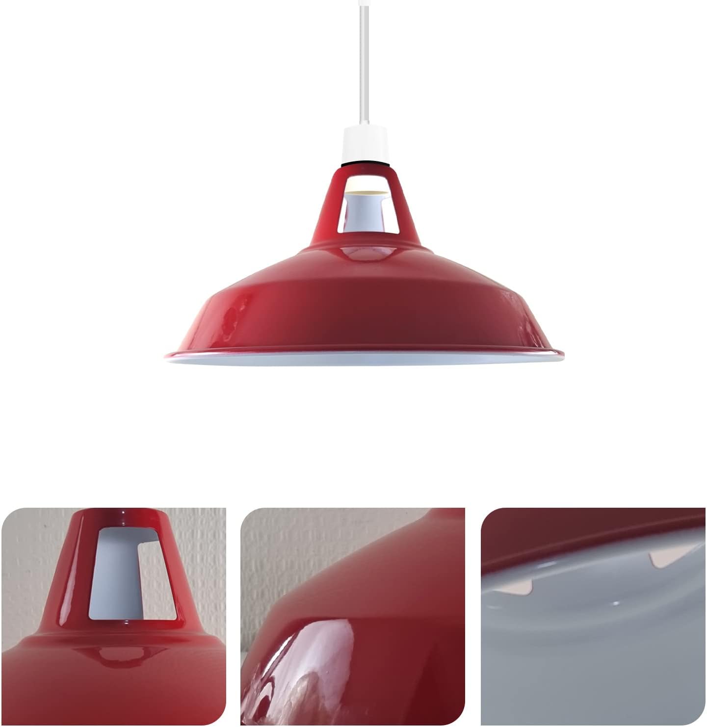 Pendant Light Shade Pendant Light Fixtures Metal Red Replacing Hanging Light Shade Farmhouse Light Bulb Guard Lighting Ceiling Fan Light Shade Christmas Decorative Lightings