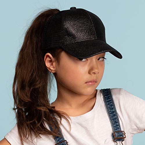 C.C Kids Ponytail Caps Messy Buns Trucker Plain Baseball Cap (BT-6-KIDS)3