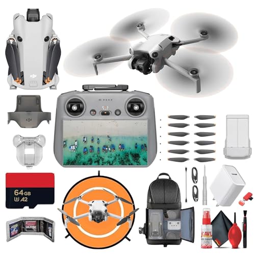 DJI Mini 4 Pro Drone with RC 2 Controller | 4K HDR Camera Omnidirectional Obstacle Sensing | 34-Min Flight Time (CP.MA.00000732.01) + BackPack + Landing Pad + 64GB Card + More