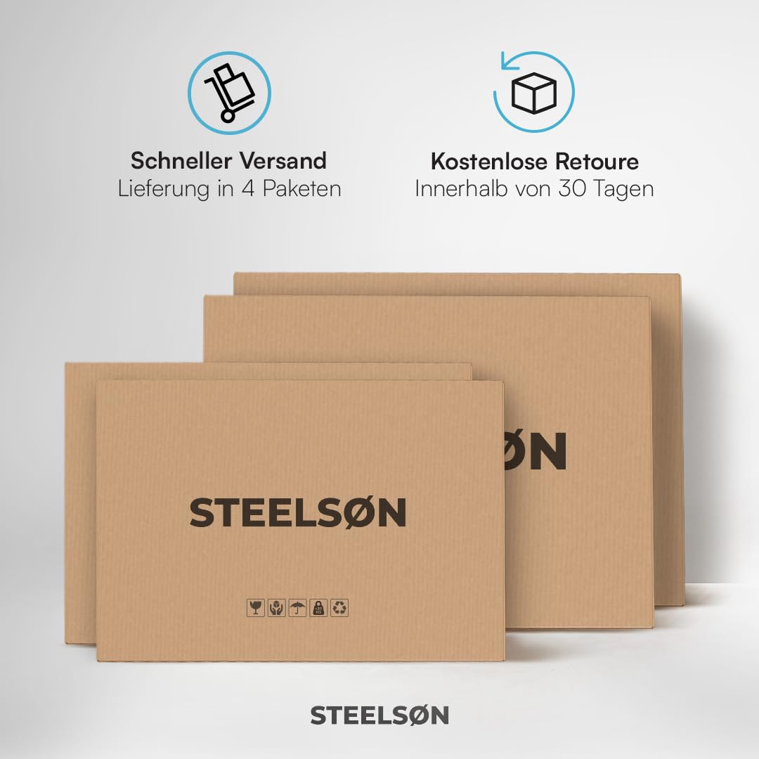 STEELSØN Thoria Mülltonnenbox 4er bis 240L – Mülltonnenverkleidung aus Stahl in Anthrazit – hochwertige Müllcontainer für 4 Tonnen – Müllbox wetterfest – UV-beständige Gerätebox/Mülltonnen Box