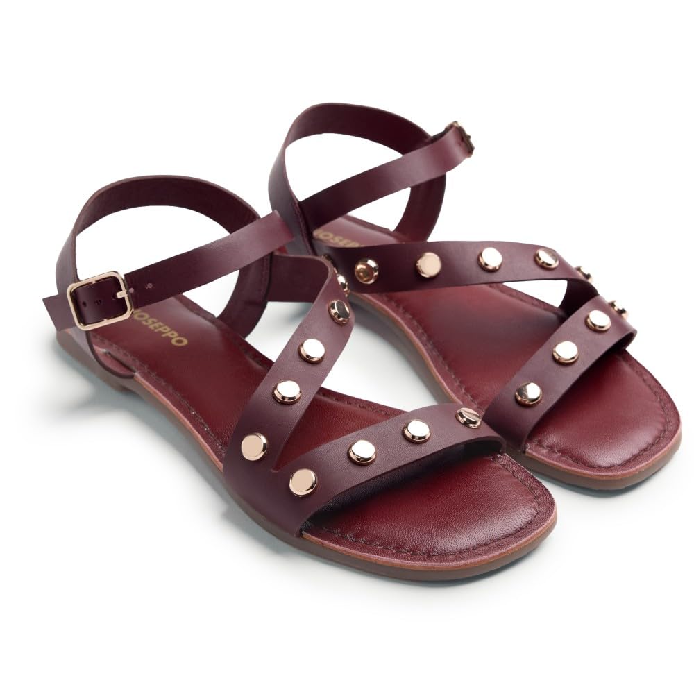 GIOSEPPO Women's Maseno T-Strap, Burgundy, 3.5 UK
