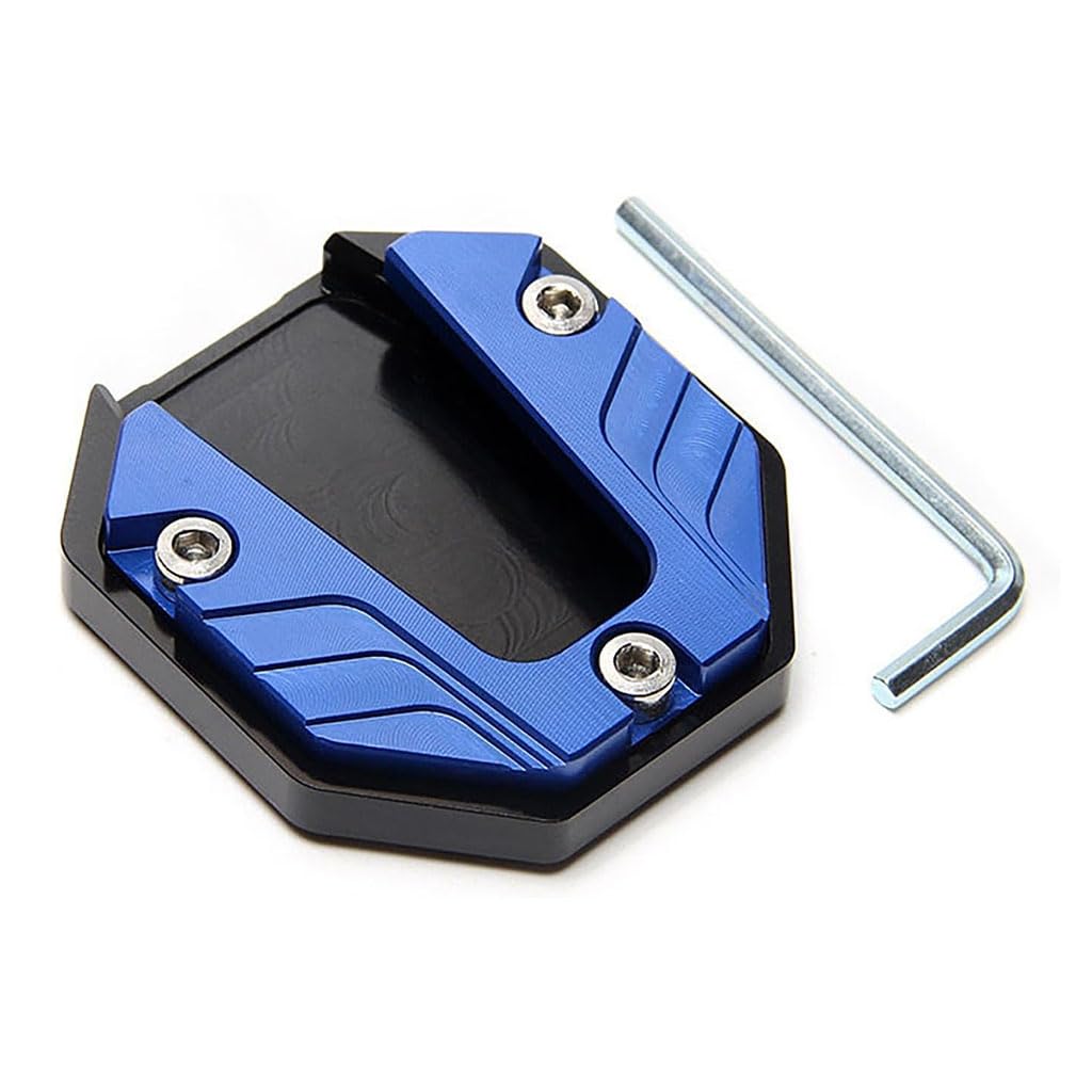 Motorcycle Side Stand Plate Pad for Triumph Thunderbird 1600 2009-2014 2015 2016 2017 2018, Aluminum Alloy Motorcycle Kickstand Pad Parking Aid Accessory,Blue