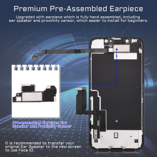 For Iphone Xr Screen Replacement With Front Speaker Proximity Sensor 6.1" 3D Touch Lcd Display Digitizer Full Assembly Glass Fix Tool Waterproof Adhesive Repair Kit A1984 A2105 A2106 A2107 A2108 #TOP1