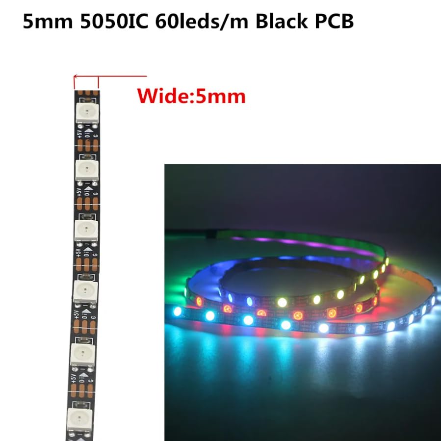 Tira LED RGB 2 metros 8mm 3535smd 144 led/m WS2812B miniatura 6