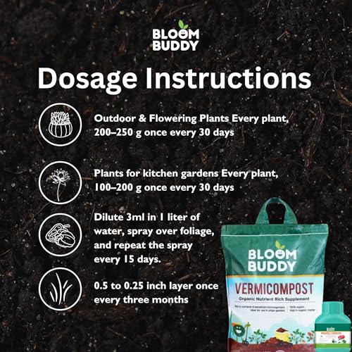 Image of Bloom Buddy Vermicompost 4.5kg & Organic Fungicide 50ml Combo - Nourish Soil & Protect Plants