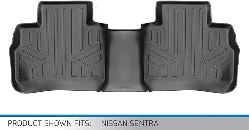Miniatura 3 de SMARTLINER Forros negros de segunda fila para todo tipo de clima, compatibles con Nissan Sentra 2020-2024 (solo compatible con modelos Sedan)