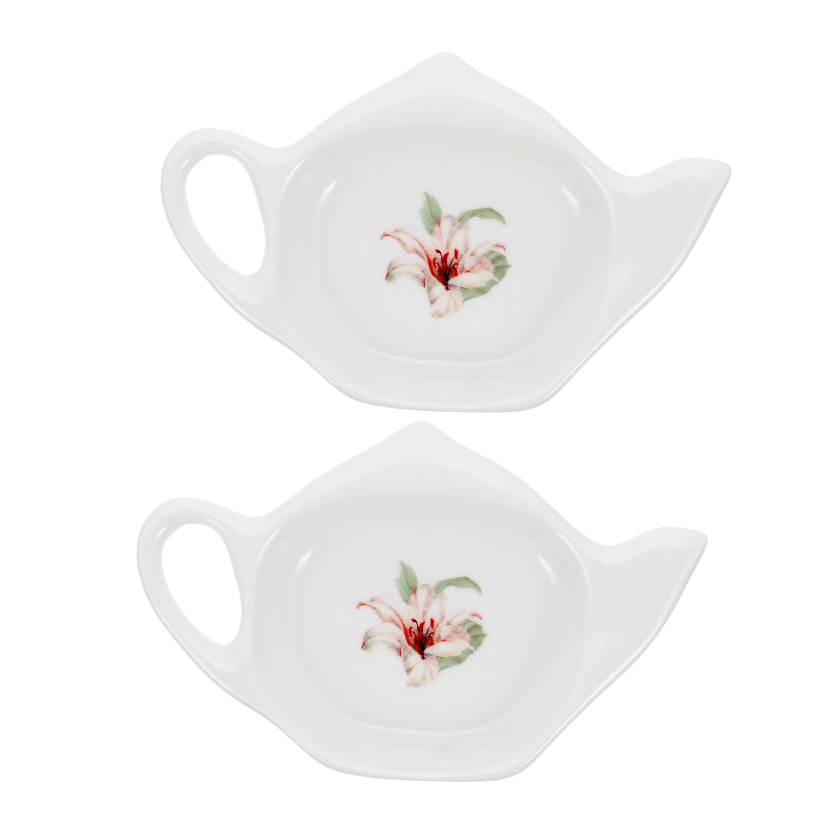 IMIKEYA Repose Sachet de Thé en Céramique Délicate pour Maison, Porte-sachets de Thé Ménagers Facile à Laver et Résistant la Déformation, Lot de 2 Pièces pour Salons de Thé