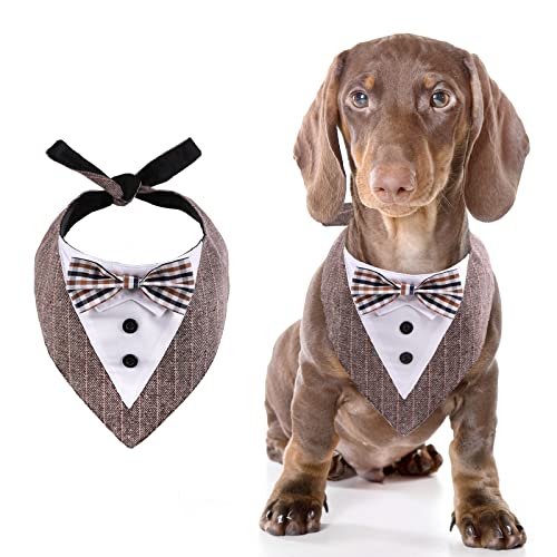 Kuoser Hundehalstuch Große Hunde Atmungsaktiv Halstuch Hund Verstellbar für Hochzeit Geburtstag Party, Hunde Halstücher für Mittelgroße & Große Hunde, Max. Halsumfang 60cm