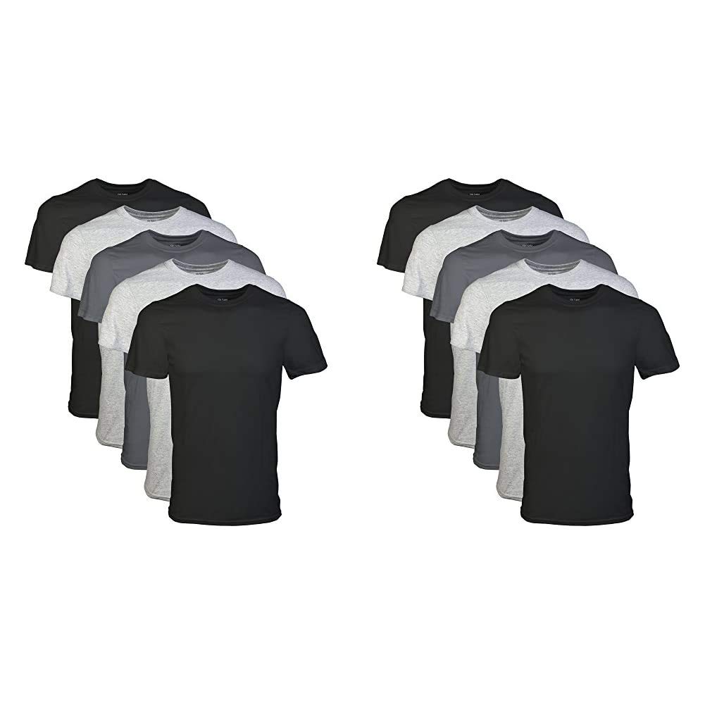 GildanMen's Crew T-Shirt 5 Pack, Assortment, X-Large Men's Crew T-Shirt 5 Pack, Assortment, Large