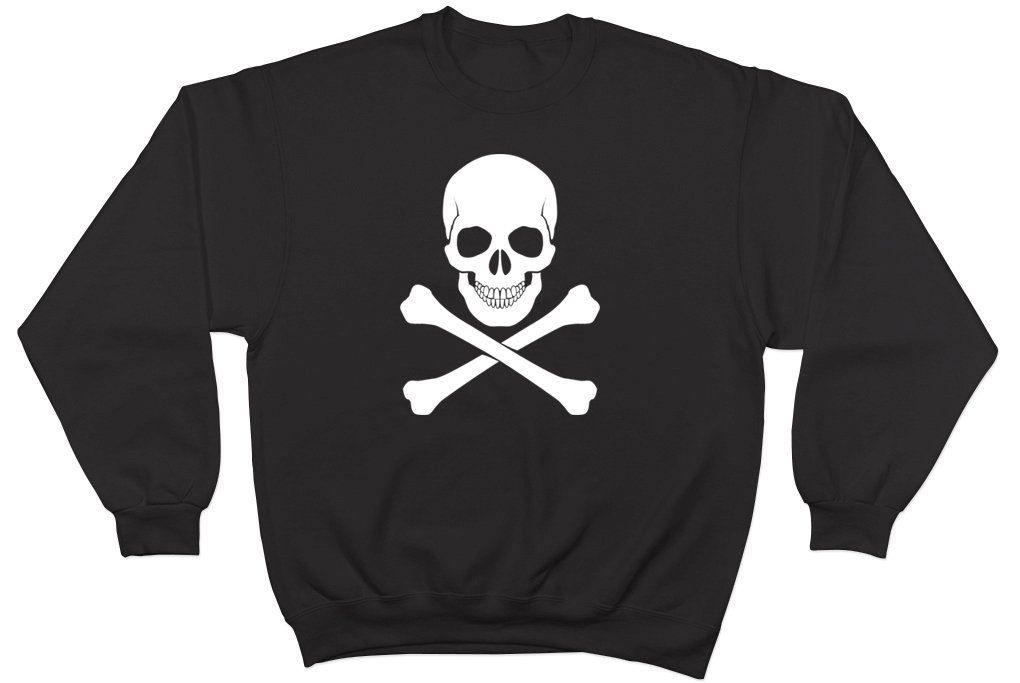 Shopagift Skull and Crossbones Gothic Unisex Long Sleeve Jumper Sweater Sweatshirt Black