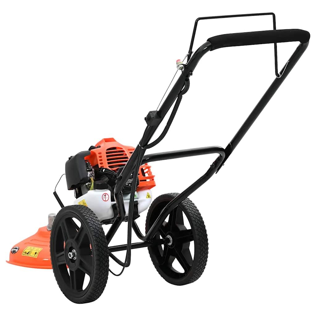 Desbrozadora de gasolina con ruedas, 52 cc, 1,45 kW, para cuidado de jardín, con hilo de nailon