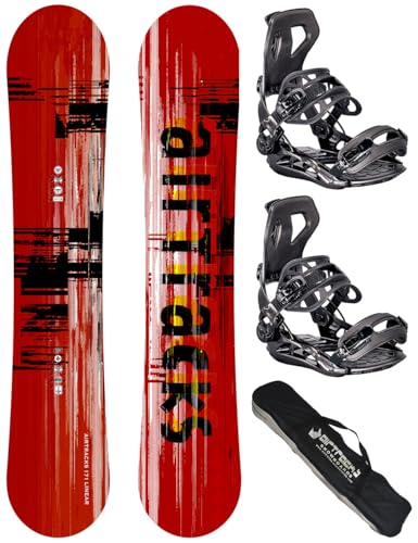 AIRTRACKS Snowboard Set Pack Planche Linear Extra Wide 161 - Fixations Master XL - SB Sac Neuf