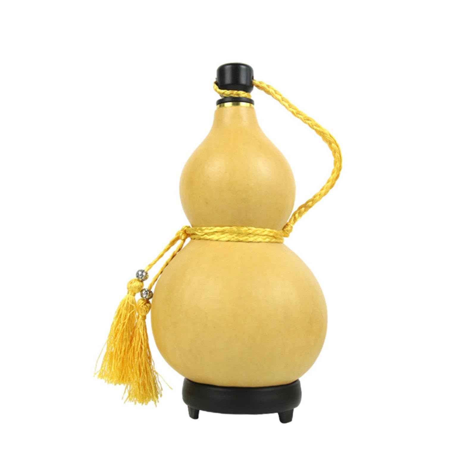 Baoblaze Kürbis-Wasserflasche, Kürbis-Weinflasche, Outdoor-Aktivitäten, Trinkkürbis, Kunsthandwerk, Schnapskessel für die Schreibtischdekoration zu Hause, gelb groß