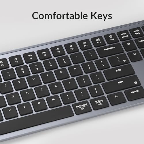 Image of Keychron B6 Pro Ultra-Thin Wireless Keyboard, Full-Size QMK with Numeric Keypad Quiet Typing, 2.4 GHz /Bluetooth 5.2 /Wired Connection Long Battery Life, Compatible with Mac Windows Linux - Space Gray