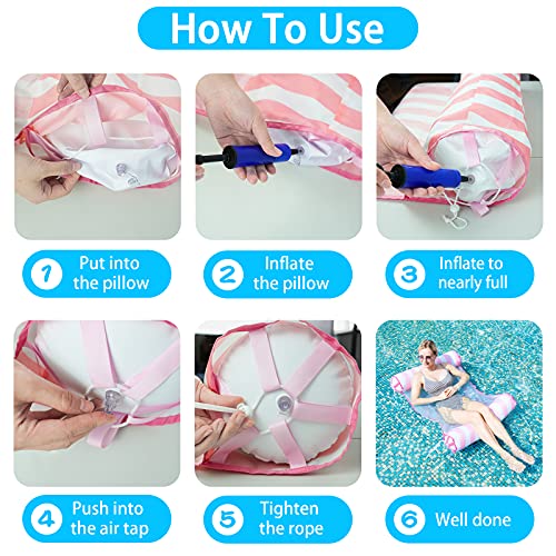 2 Pack Pool Floats Adult Size, 4-In-1 Pool Water Hammock Flotadores Para Adultos For Swimming Pool With Air Pump - Multi Purpose Inflatable Spring Summer Floaties Rafts For Adults #TOP5