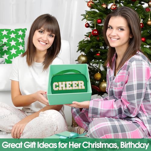 Image of PainZieteg Cheer Fanny Pack for Girls, Chenille Letter Nylon Belt Bag Green | Ideal Birthday or Christmas Gift for Cheerleaders and Women, Durable Crossbody Waist Pack for Sports and Team Events