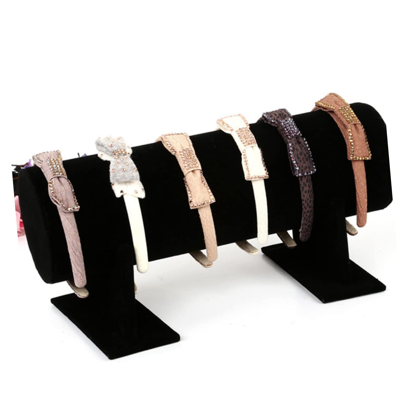 Schwarzer Headbands Holder Pvc Hair Hoops Display Rack Eleganter Haarreif Organizer Mit Materialummantelter Oberfläche Für Ordentliche Aufbewahrung Von Haarbändern Und Schmuck
