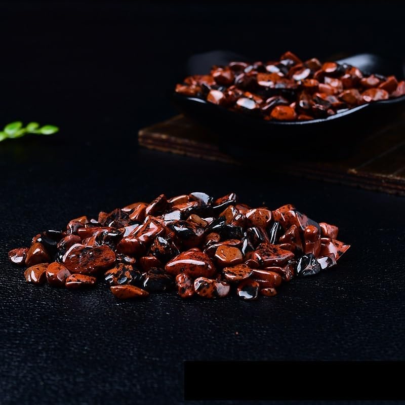 Pietra Originale per vasche da Pesca, Ghiaia di Cristallo di Ossidiana da 5-12 mm for acquari, vasi di Fiori, Decorazioni for Il Paesaggio, Cristalli Grezzi Naturali(7-9mm1000g)