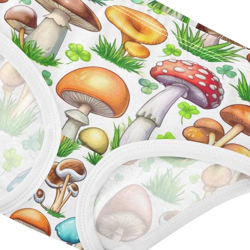 Joisal Cotton Girls Underwear Toddler Colorful Mushrooms Girl Panties Cute Bright Underpants Briefs 2t4