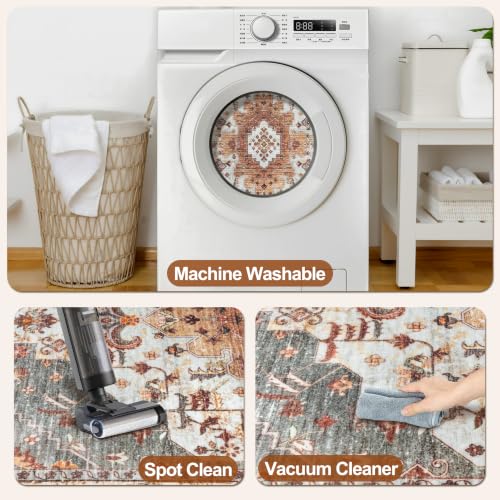 Image of Tangsoo Oriental 3x10 Washable Runner Rugs for Hallway, Runner Rug Non Slip