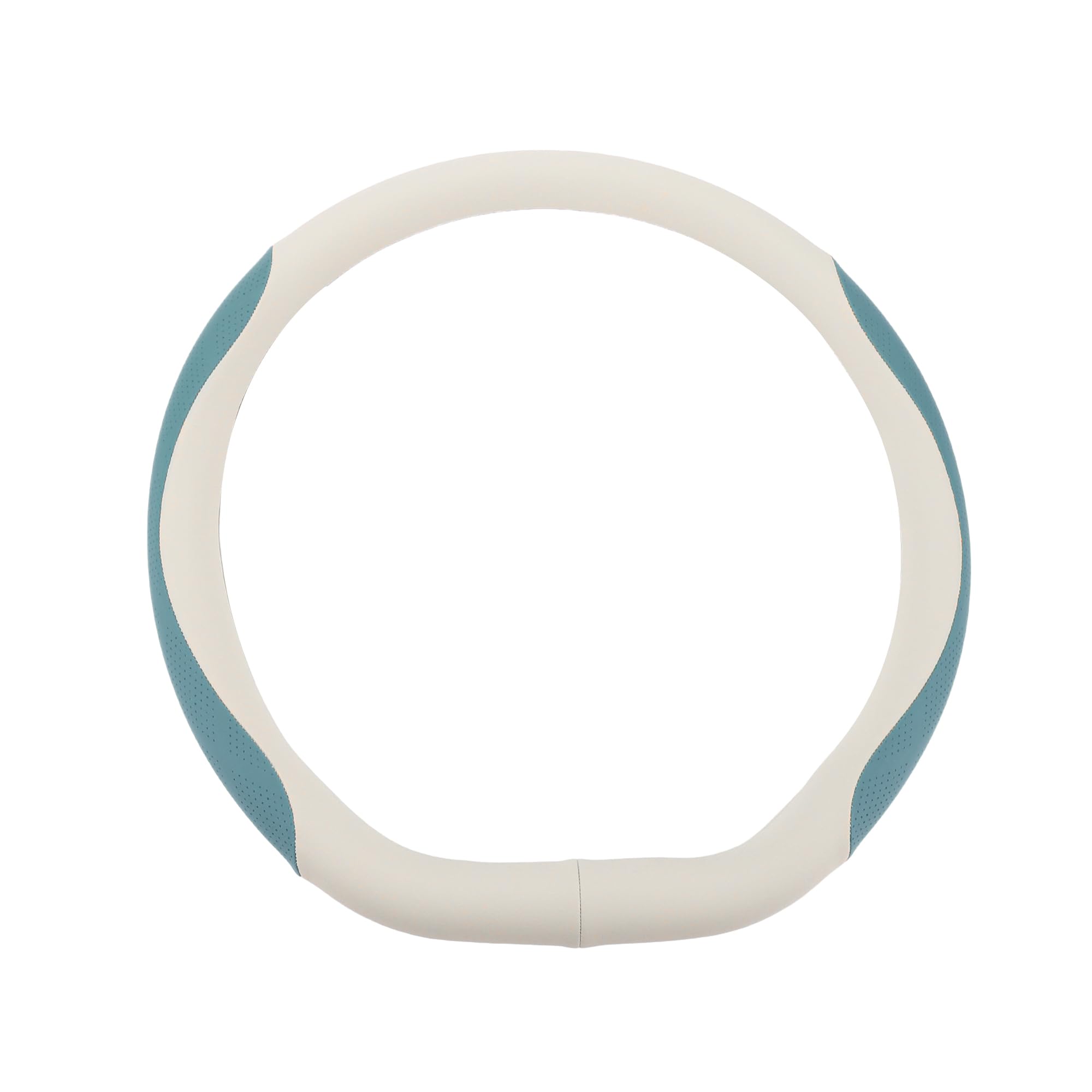 Hihaha Steering Wheel Cover/Front Steering Wheel Accessories for Car Vehicle/Durable D Shape Leather / 1 Pcs Beige Gray Blue