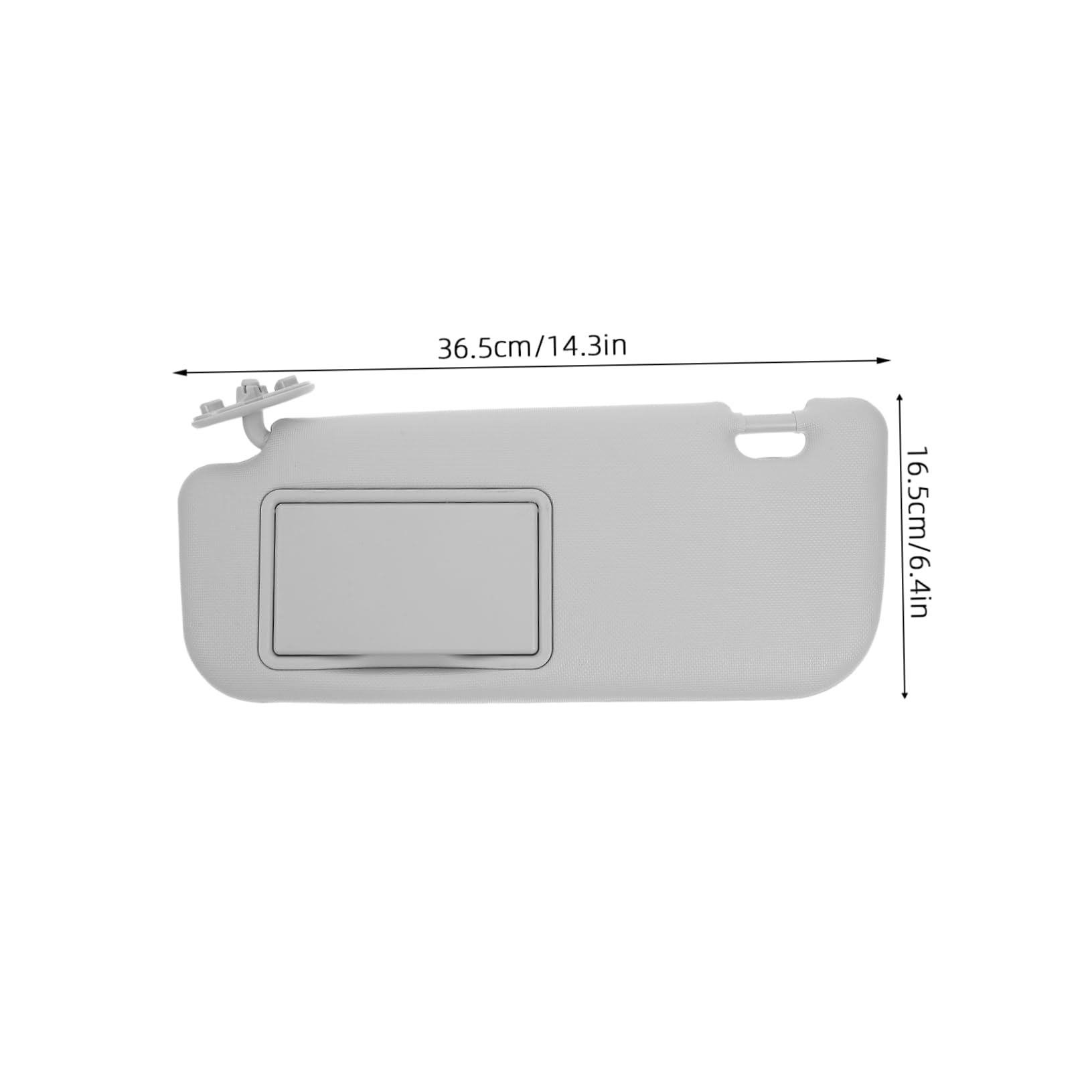 Zerodeko Parasole Auto Lato Sinistro Con Specchio Compatto in Pvc E Abs Per Visiera Parasole Lato Guida Antiabbagliamento E Sostituzione Facile Grigio