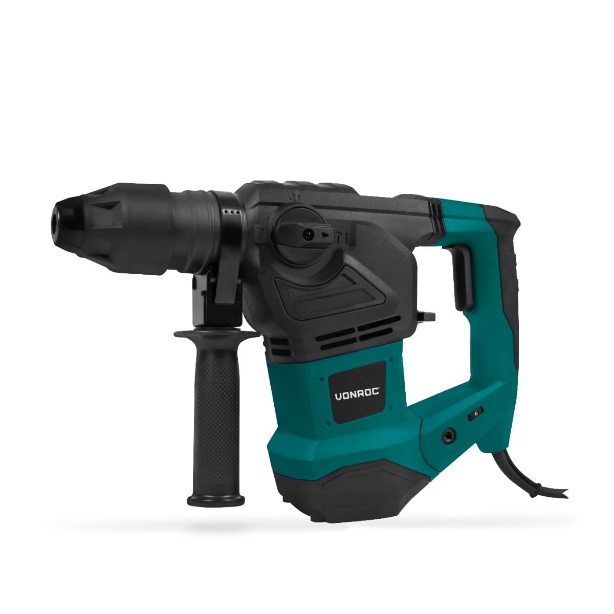 VONROC Martello Pneumatico Rotante 1800W – SDS‑Plus, 6 Joule – Foratura, Percussione e Scalpellatura – 6 Velocità – Kit Completo con Punte e Scalpelli per Calcestruzzo