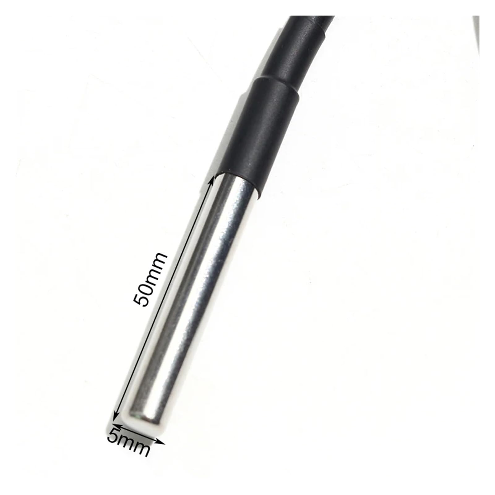 Sonda de temperatura acero inoxidable PT100/CU50-5x50 mm/6x50 mm, cable silicona 1-10 M, resistente al agua, -50~150 °C (1 unidad)