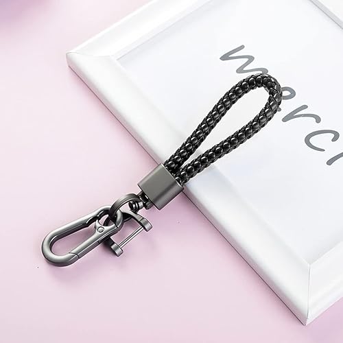 Miniatura 7 de Llavero de llaves de coche con bellota y trenzado en paracord, llavero de cuero trenzado grueso para hombres y mujeres, adecuado para todos los