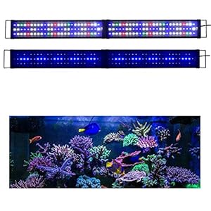 KZKR Upgraded Aquarium Light LED Full Spectrum 48-60 inch Hood Lamp for Freshwater Marine Plant Multi-Color Decorations Light 120-150 cm