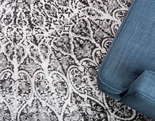 Tapete decorativo rectangular 124x185 cm gris miniatura 5